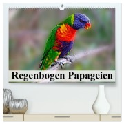 Cover-Bild zum Titel 'Regenbogen Papageien (hochwertiger Premium Wandkalender 2026 DIN A2 quer), Kunstdruck in Hochglanz' von 'Elisabeth Stanzer'