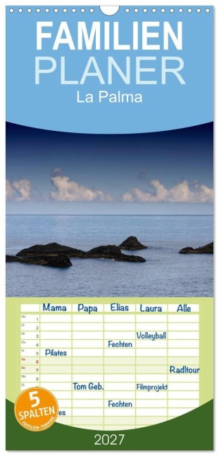 Familienplaner 2027 - La Palma mit 5 Spalten (Wandkalender, 21 x 45 cm) CALVENDO - Carina Meyer-Broicher