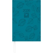 Cover-Bild zum Titel 'Buchkalender türkis 2026 - Bürokalender 14,5x21 cm - 1 Tag auf 1 Seite - Kartoneinband, Recyclingpapier - Stundeneinteilung 7 - 19 Uhr - 876-0717' von ''