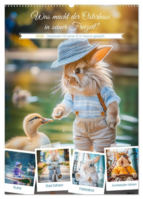Was macht der Osterhase in seiner Freizeit (Wandkalender 2026 DIN A2 hoch), CALVENDO Monatskalender - Steffen Gierok-Latniak