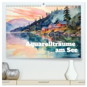Cover-Bild zum Titel 'Aquarellträume am See (hochwertiger Premium Wandkalender 2026 DIN A2 quer), Kunstdruck in Hochglanz' von 'Ally Bee'