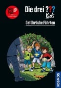 Cover-Bild zum Titel 'Die drei ??? Kids Dein Fall, Gefährliche Fährten' von 'Helene Blanck'