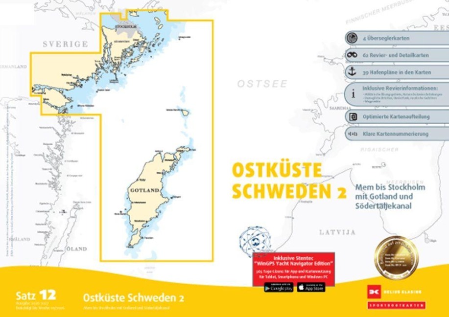 Sportbootkarten Satz 12: Ostküste Schweden 2 (Ausgabe 2026/2027) - 