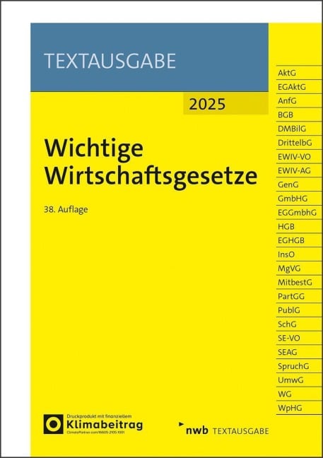 Wichtige Wirtschaftsgesetze - 