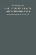 Verleihung des Karl-Heinrich-Bauer Gedächtnispreises - Karl-H. Bauer