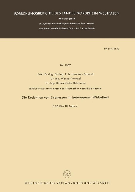 Die Reduktion von Eisenerzen im heterogenen Wirbelbett - Hermann Schenck
