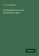 Cover-Bild zum Titel 'Forschungsreisen in den Australischen Alpen' von 'R. Von Lendenfeld'