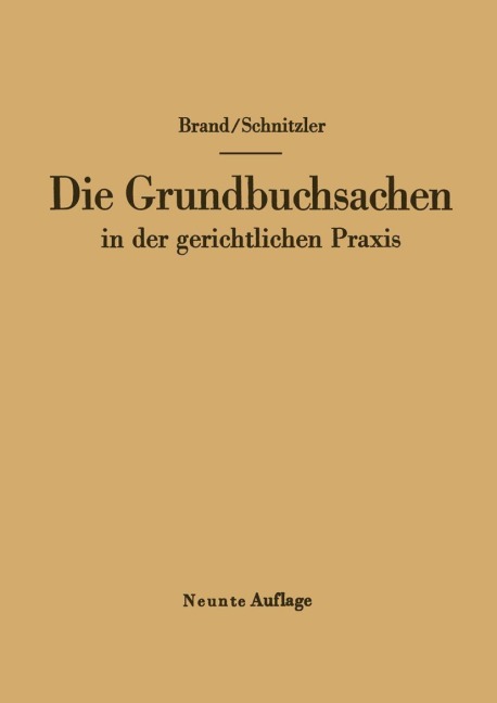 Die Grundbuchsachen in der gerichtlichen Praxis - Leo Schnitzler, Arthur Brand