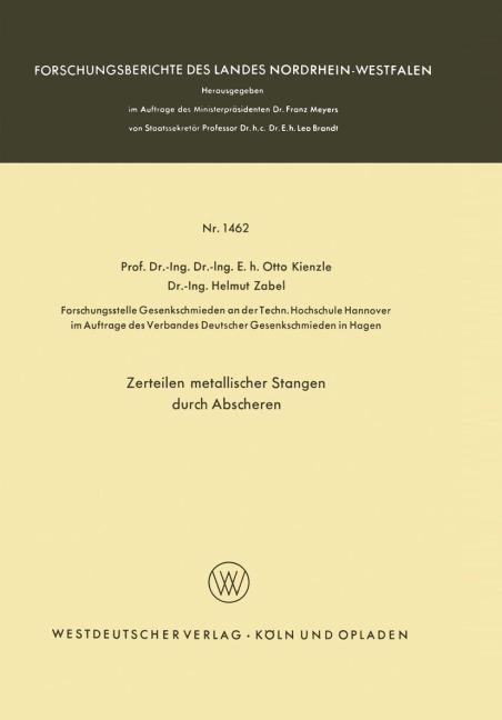 Zerteilen metallischer Stangen durch Abscheren - Otto Kienzle