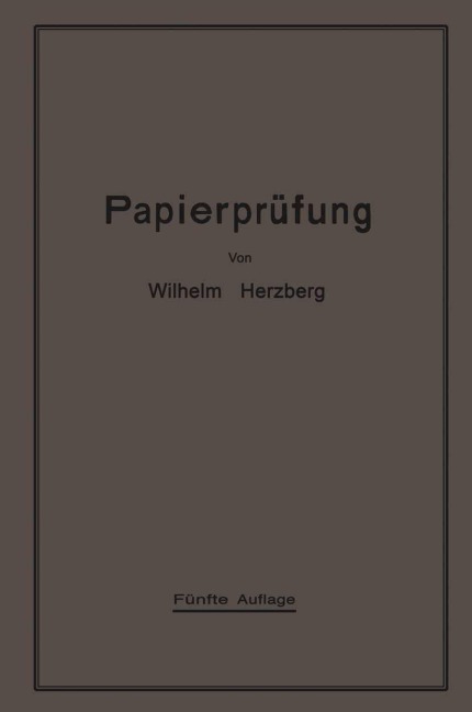 Papierprüfung - Wilhelm Herzberg