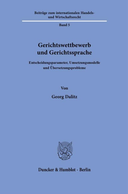 Gerichtswettbewerb und Gerichtssprache - Georg Dalitz