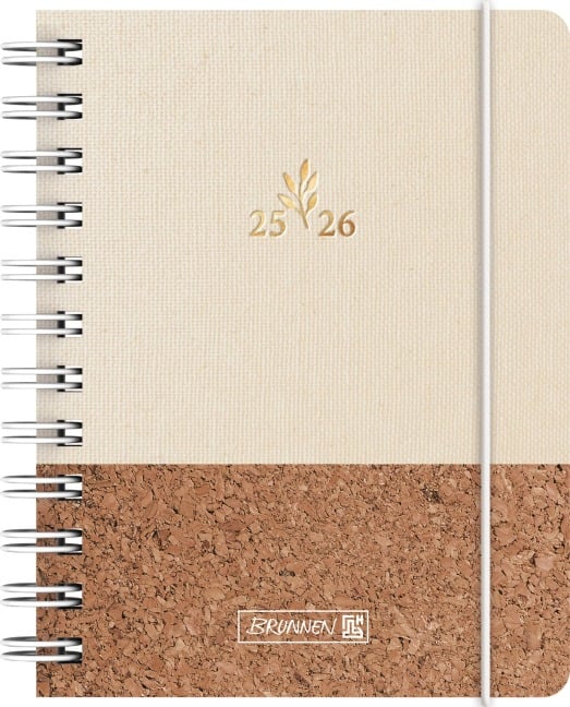 BRUNNEN Schülerkalender (2025/2026) "Naturality", 1 Seite = 1 Tag, A6, 352 Seiten, Textil-Einband - 