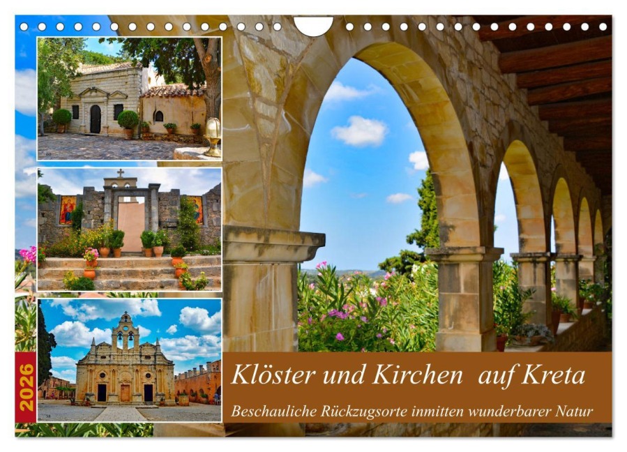 Klöster und Kirchen auf Kreta (Wandkalender 2026 DIN A4 quer), CALVENDO Monatskalender - Claudia Kleemann