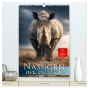 Cover-Bild zum Titel 'Nashorn - Stark. Stur. Schnell. (hochwertiger Premium Wandkalender 2026 DIN A2 hoch), Kunstdruck in Hochglanz' von 'Meike und Peter Roder'