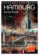 Hamburg bunte Stadt (Tischkalender 2026 DIN A5 hoch), CALVENDO Monatskalender - Peter Roder
