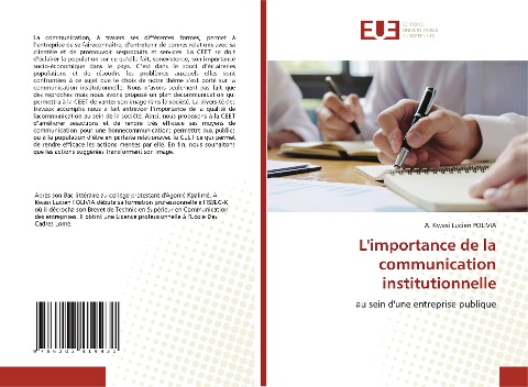 L'importance de la communication institutionnelle - A. Kwasi Lucien Folivia
