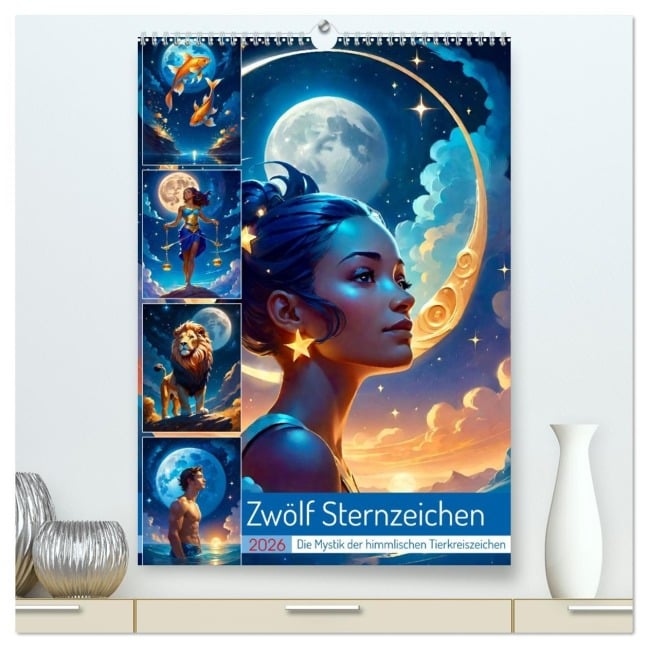 Zwölf Sternzeichen (hochwertiger Premium Wandkalender 2026 DIN A2 hoch), Kunstdruck in Hochglanz - Steffani Lehmann