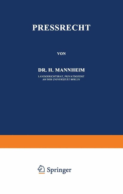 Pressrecht - H. Mannheim