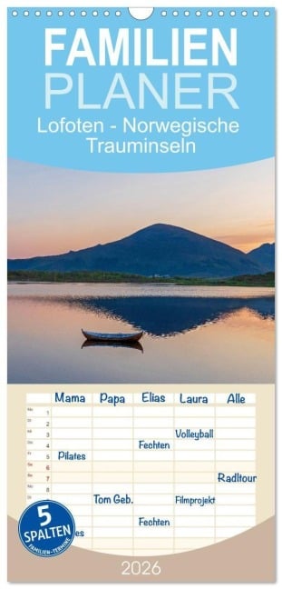 Familienplaner 2026 - Lofoten - Norwegische Trauminseln mit 5 Spalten (Wandkalender, 21 x 45 cm) CALVENDO - Elisabeth Schittenhelm