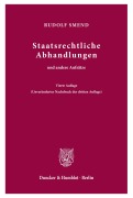Cover-Bild zum Titel 'Staatsrechtliche Abhandlungen' von 'Rudolf Smend'