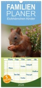 Cover-Bild zum Titel 'Familienplaner 2026 - Eichhörnchen Kinder mit 5 Spalten (Wandkalender, 21 x 45 cm) CALVENDO' von 'Tine Meier'