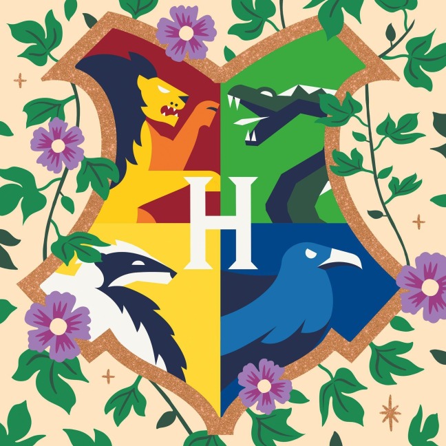 CreArt, Malen nach Zahlen Erwachsene Harry Potter - Hogwarts: Häuserwappen - 