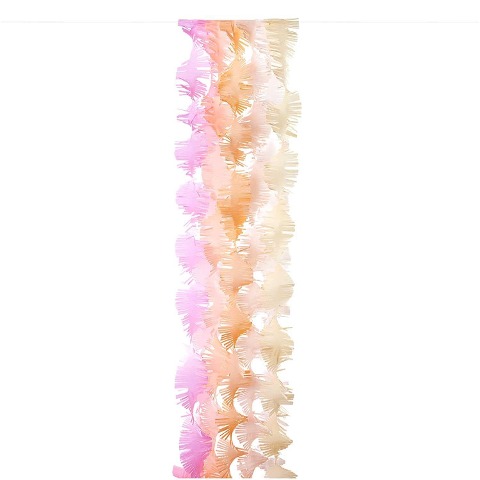 Krepp Girlanden, Blüten Mix, FSC MIX, 7 Stk, 17,5 cm x 3 m, inkl. 2 m Kordel - 