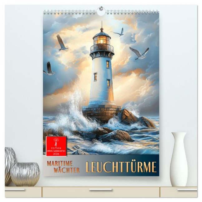 Maritime Wächter - Leuchttürme (hochwertiger Premium Wandkalender 2026 DIN A2 hoch), Kunstdruck in Hochglanz - Peter Roder