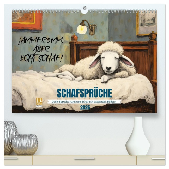 Schafsprüche (hochwertiger Premium Wandkalender 2026 DIN A2 quer), Kunstdruck in Hochglanz - Sabine Löwer