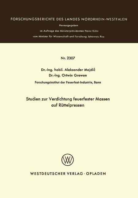 Studien zur Verdichtung feuerfester Massen auf Rüttelpressen - Aleksander Majdic