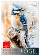 Cover-Bild zum Titel 'Vögel - gefiederte Freunde in unserem Garten (Wandkalender 2026 DIN A2 hoch), CALVENDO Monatskalender' von 'Peter Roder'