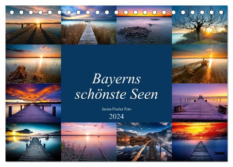 Schöne Seen in Bayern (Tischkalender 2024 DIN A5 quer), CALVENDO Monatskalender - Janina Fischer