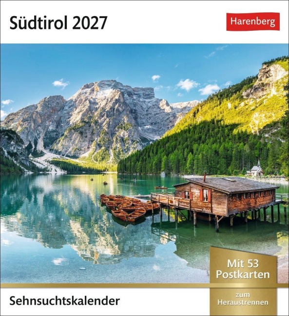 Südtirol Sehnsuchtskalender 2027 - Wochenkalender mit 53 Postkarten - 