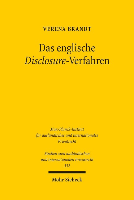 Das englische Disclosure-Verfahren - Verena Brandt