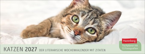 Cover-Bild zum Titel 'Katzen Premium-Tischplaner 2027 - Der literarische Wochenkalender mit Zitaten' von ''