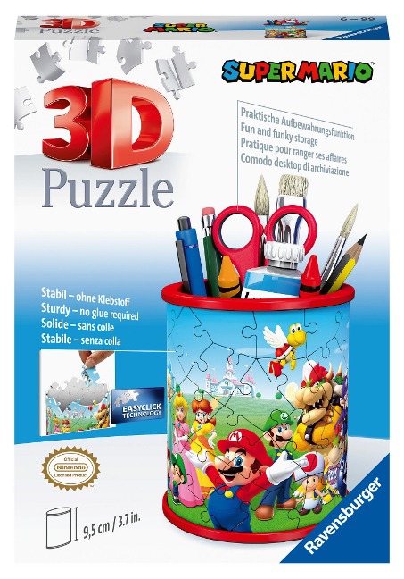 Ravensburger 3D Puzzle Utensilo Super Mario 11255 - 54 Teile - Stiftehalter für Super Mario Fans ab 6 Jahren - 