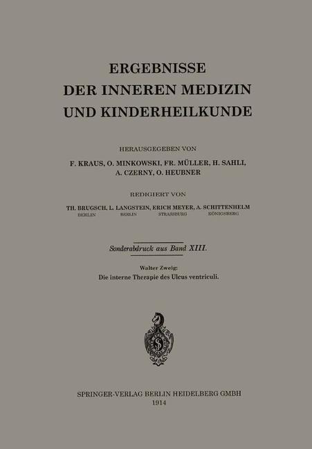 Die interne Therapie des Ulcus ventriculi - Walter Zweig