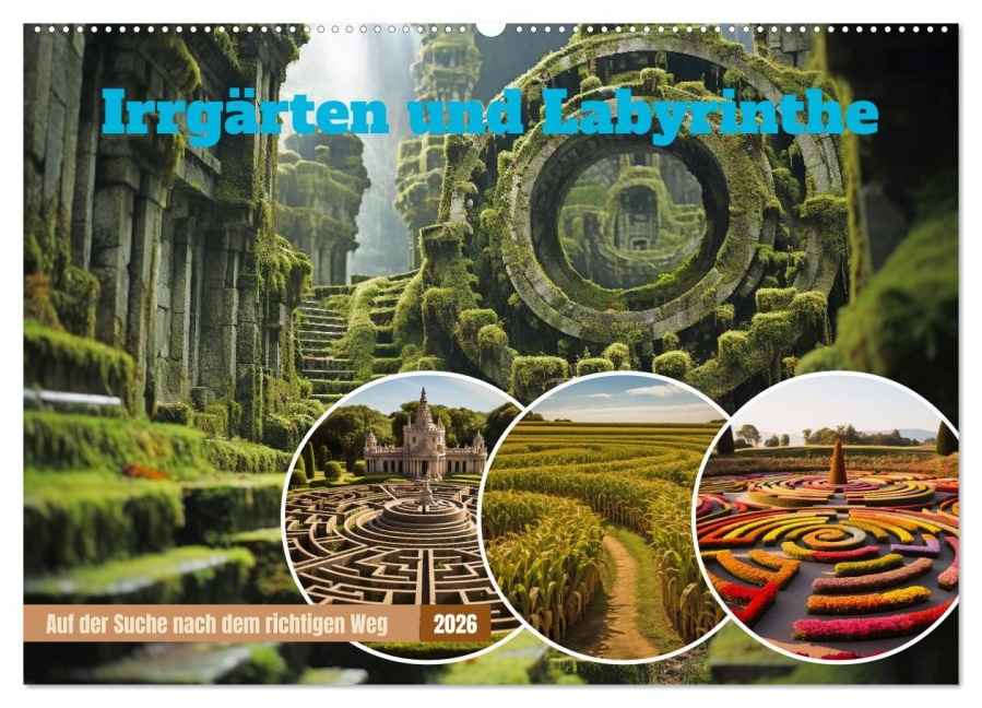 Irrgärten und Labyrinthe (Wandkalender 2026 DIN A2 quer), CALVENDO Monatskalender - Steffen Gierok-Latniak