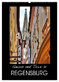 Gassen und Türme in Regensburg (Wandkalender 2025 DIN A2 hoch), CALVENDO Monatskalender - Jutta Heußlein