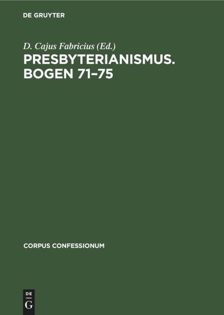Presbyterianismus. Bogen 71-75 - 
