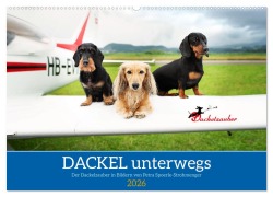 Cover-Bild zum Titel 'Dackel unterwegs (Wandkalender 2026 DIN A2 quer), CALVENDO Monatskalender' von 'Dackelzauber Dackelzauber'