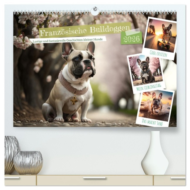 Französische Bulldoggen (hochwertiger Premium Wandkalender 2026 DIN A2 quer), Kunstdruck in Hochglanz - Steffen Gierok-Latniak