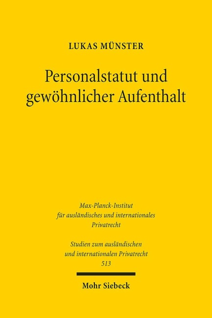 Personalstatut und gewöhnlicher Aufenthalt - Lukas Münster