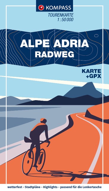 KOMPASS Fahrrad-Tourenkarte Alpe Adria Radweg 1:50.000 - 