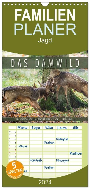 Familienplaner 2025 - Emotionale Momente: Das Damwild. mit 5 Spalten (Wandkalender, 21 x 45 cm) CALVENDO - Ingo Gerlach