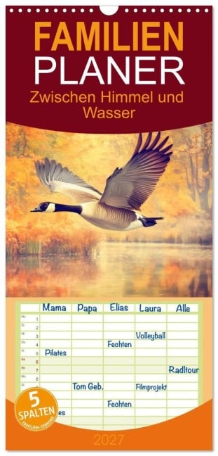 Familienplaner 2027 - Zwischen Himmel und Wasser mit 5 Spalten (Wandkalender, 21 x 45 cm) CALVENDO - Daniela Tapper