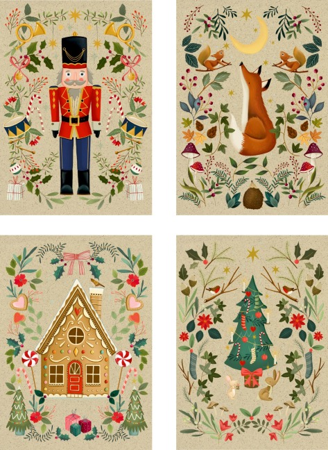 A5-Graspapier-Adventskalender - Weihnachtszauber - 