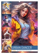 Cover-Bild zum Titel 'Urban Dancer. Streetstyle-Szene-Illustrationen (Wandkalender 2026 DIN A2 hoch), CALVENDO Monatskalender' von 'Rose Hurley'