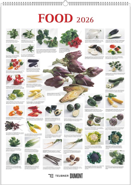 Food 2026 - Bildkalender 50x70 cm - mit kurzen Beschreibungen zu den Obst- und Gemüsesorten - Küchenkalender - Dumont - Posterkalender - 
