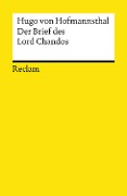 Cover-Bild zum Titel 'Der Brief des Lord Chandos. Textausgabe mit Anmerkungen/Worterklärungen, Literaturhinweisen und Nachwort' von 'Hugo Von Hofmannsthal'